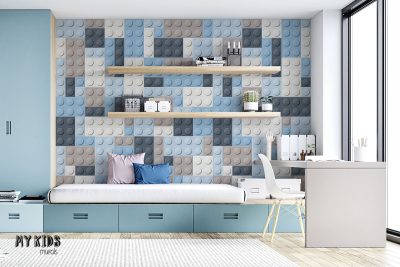 mosaic made of colorful LEGO bricksy- children’s wall mural