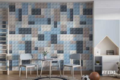 mosaic made of colorful LEGO bricksy- children’s wall mural